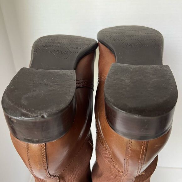 FRANCO SARTO Leather Fabric Road Knee High Riding Boots 8 - Picture 12 of 15